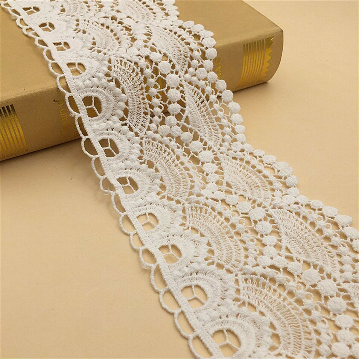1 Yard Water-soluble Cotton Lace Trim Embroidered Flower Garment Craft Sewing