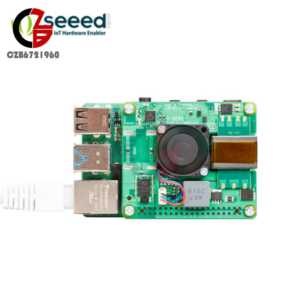 Raspberry PI 4B/3B 64bit HAT Motherboard Computer W/Controllable Brushless Fan