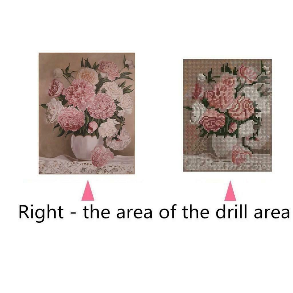 5D DIY Diamond Painting Kit for Beginners, Full Drill Peony Flowers Rhinestone