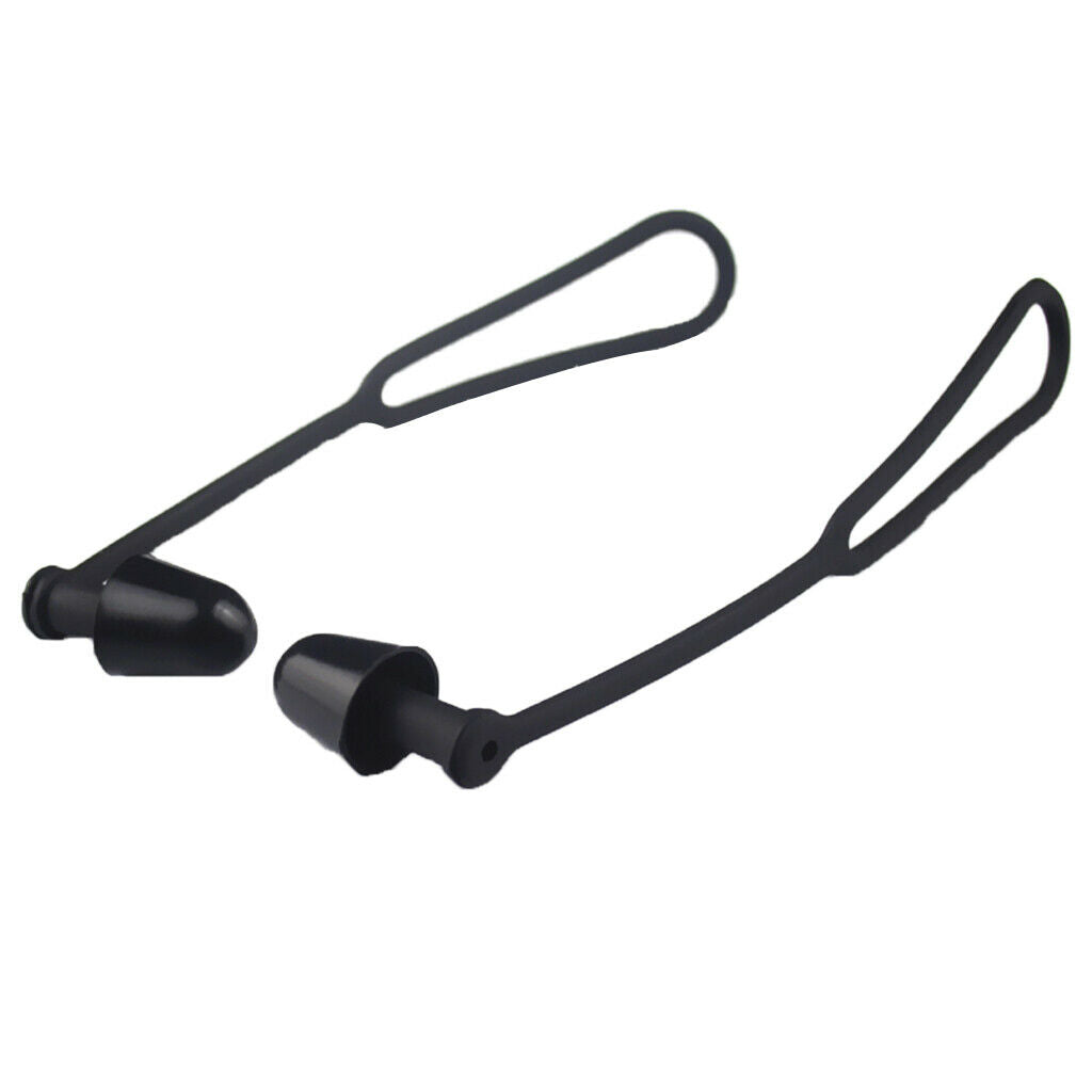 2X Silicone Gel Anti-lost Swimming Earplugs with Cord for Adults Kids  Black