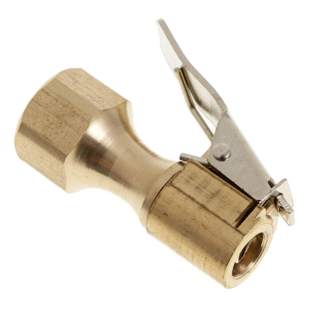 2pcs Tire Inflator Female Air Chuck With Clip Golden