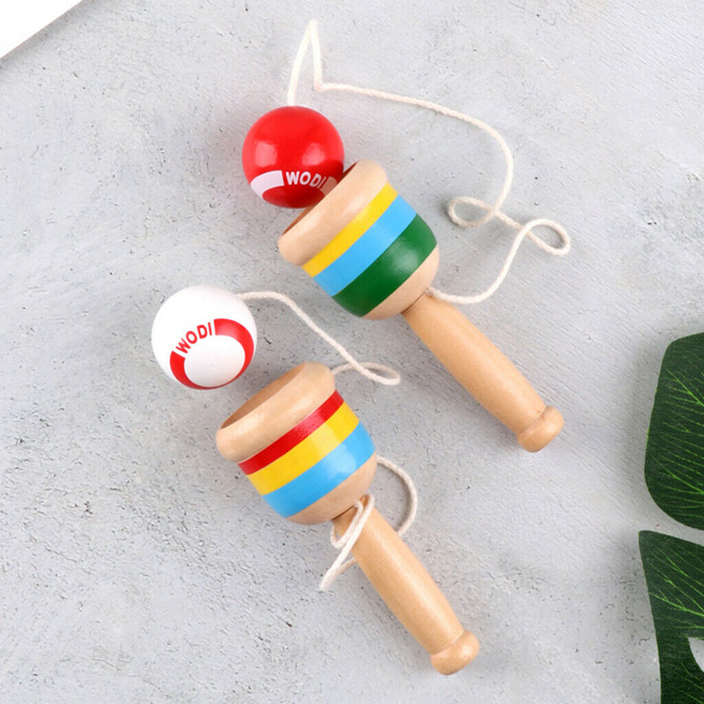 Kendama skill ball cup made of wood painted children's kendama educational toys