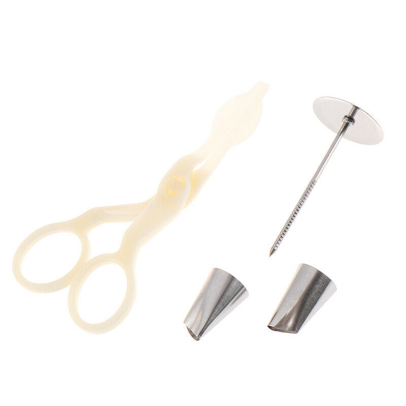 4pcs/set Fondant Cake Decorating Set Cake Flower Stand Nail Cake Piping No_DD