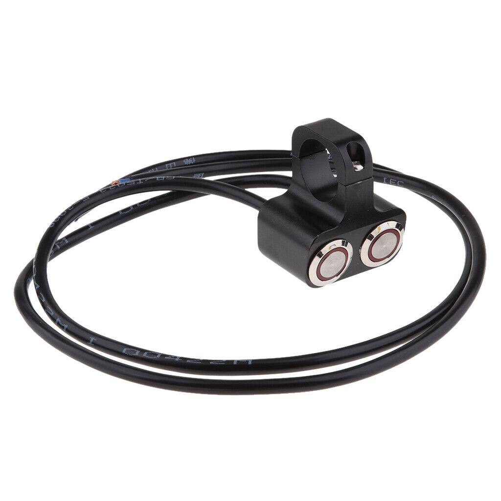 25mm Handlebar Motorcycle Dual Button Headlight Hazard Brake Light Switch Red