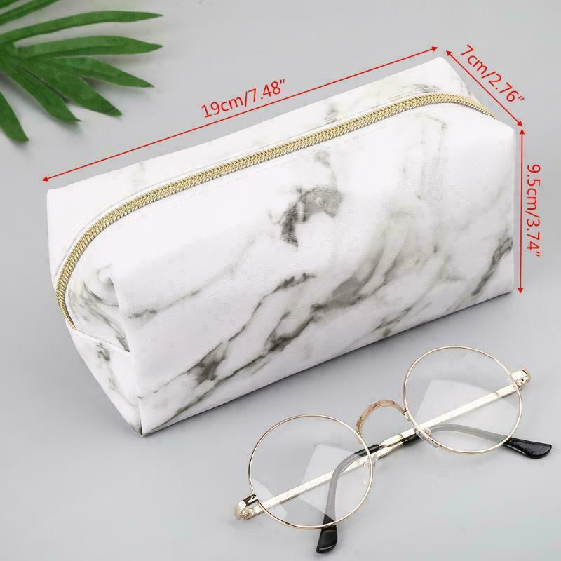 White Cute Pencil Case Pen Box Zipper Bags Makeup Storage SupplyL Rf