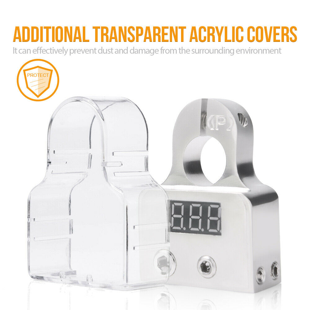 2X Digital Car Battery Terminal Connectors LED Voltmeter 0/4/8 Gauge Power Post