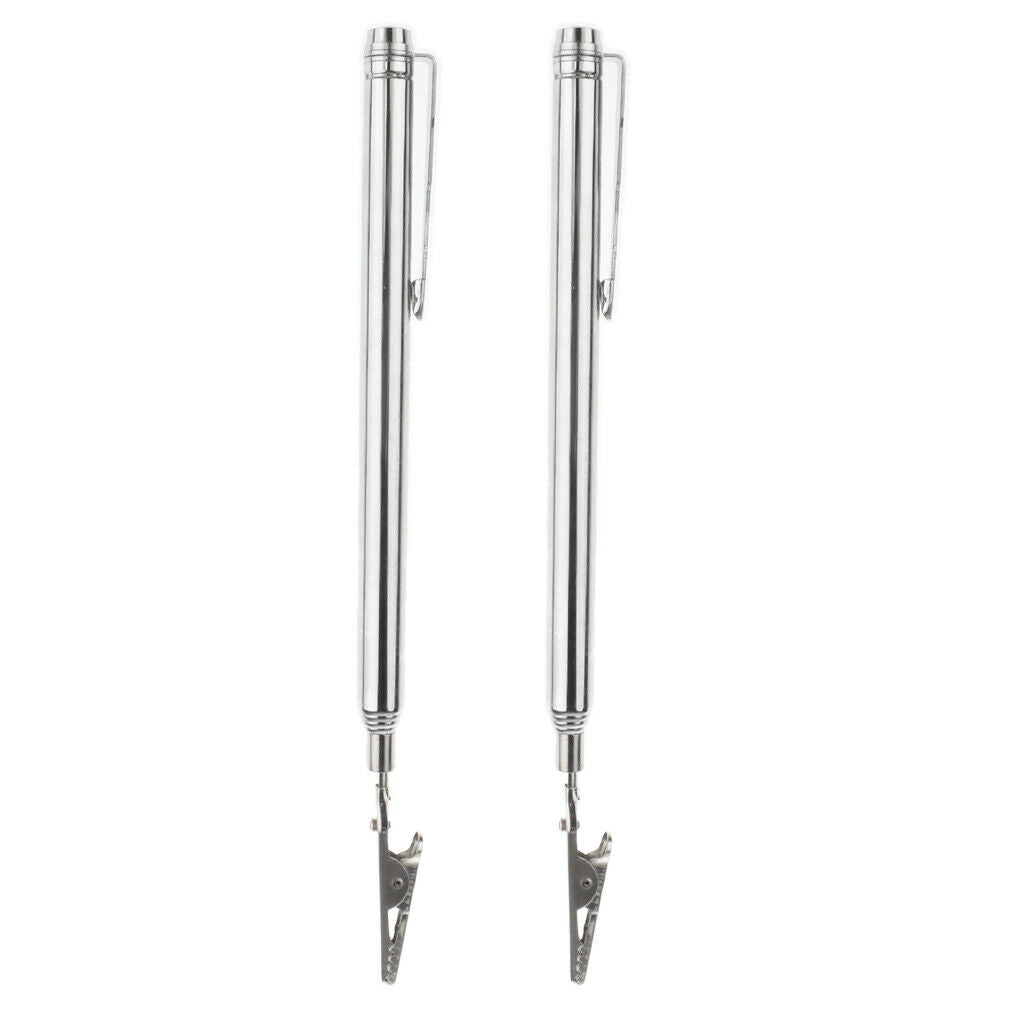 2 Pieces 26'' Telescopic Alligator Clip Stainless Portable Pocket Pocket