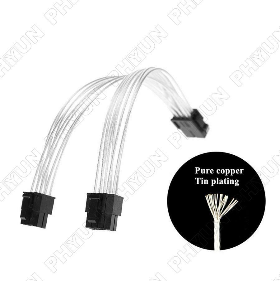 5Pcs PCIE 8 pin Female to Dual PCI-E 6+2 pin Male GPU Power Cable Splitter 20CM