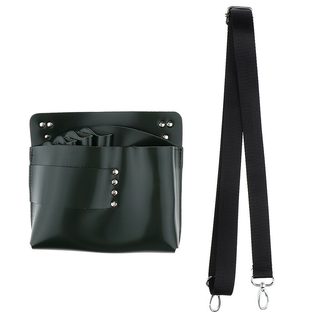 Artificial Leather Hair Scissors Bag Pet Hairdressing Tool Pouch Holder Green