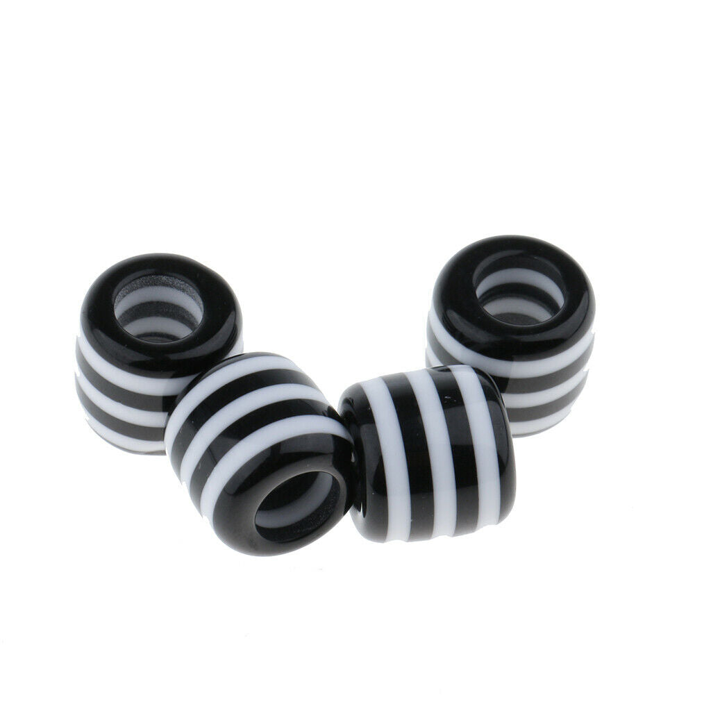 10 Piece Striped Hair Braiding Beads Cuffs Dreadlock Tube Jewelry Decoration