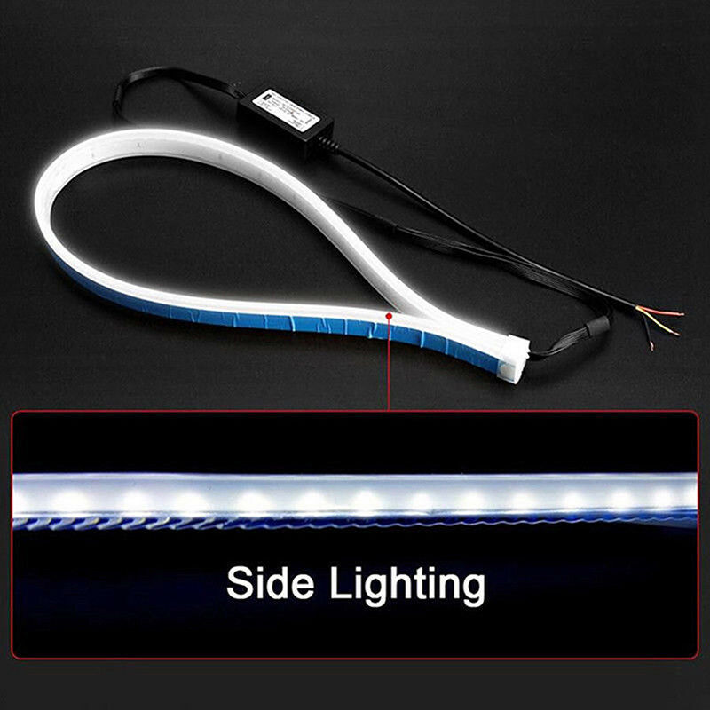 2X 60cm LED Switchback Headlight Sequential DRL Light Strip Tube Red&Yellow Tt
