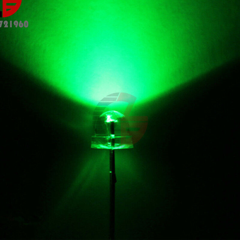 50PCS 5mm Straw hat Green LED Wide Angle Light Lamp