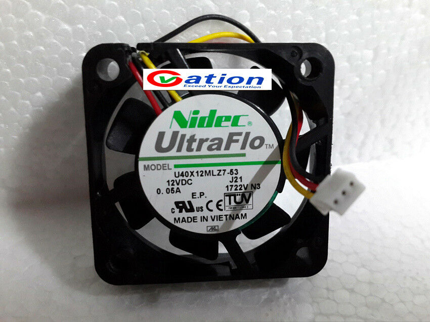 For NIDEC U40X12MLZ7-53 fan 40*40*10mm 12V 0.05A 3pin