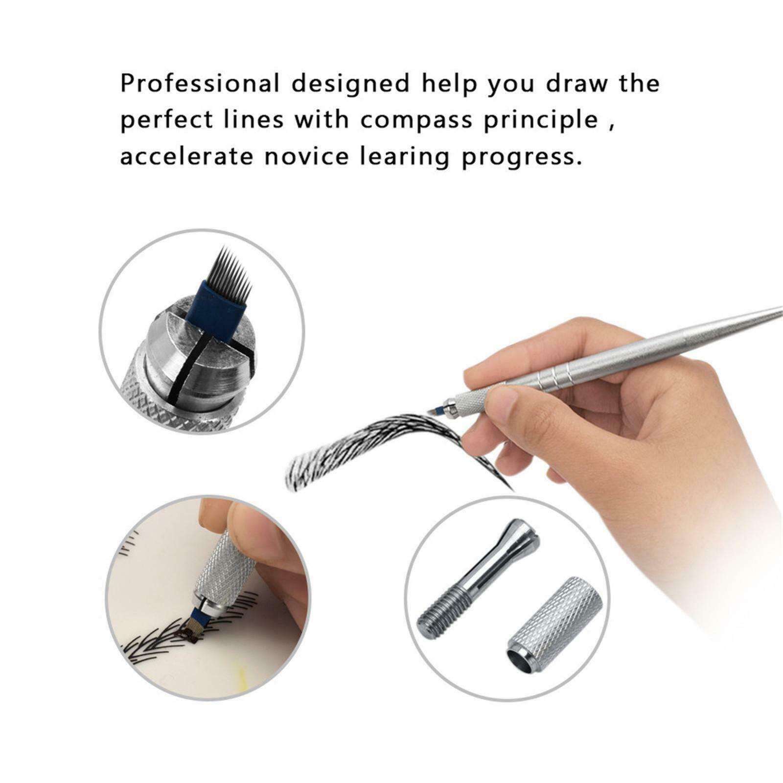 Permanent Eyebrow Tattoo Practice Kit Set Needle Pigment Ink Practise Skin