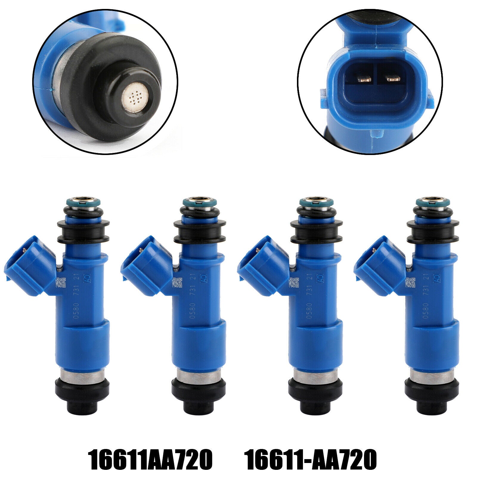 4PCS Dark Blue 565cc Fuel Injectors Fit WRX / STI 16611-AA720 2.5L CN