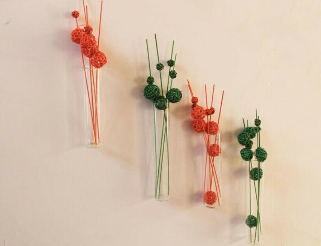 2 Pack Hanging Terrarium Flower Air Plant Planter Glass Vase Home Wall Decor