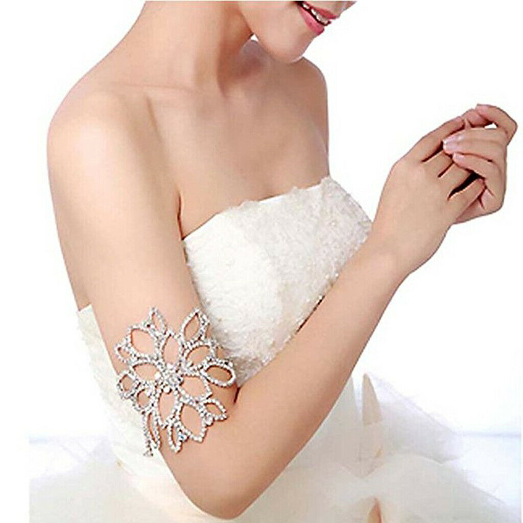 Lady Bridal Rhinestone Crystal Arm Armlet Bracelet Bangle Women Girl Patry