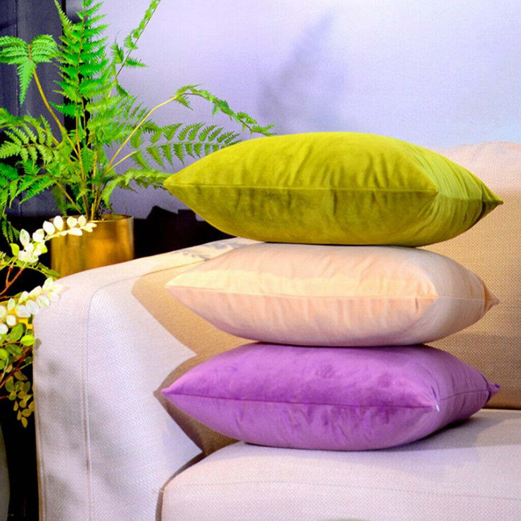 2 Pieces Decorative Velvet Luxury Pillow Case Suede w/ Hidden Zipper 60x60cm