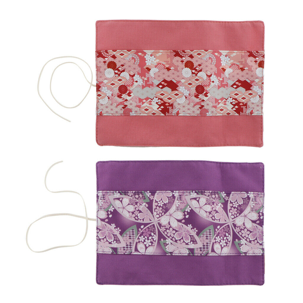 2pcs Roll up Pen Pencil Case Cloth Bags Pouch For Make Up Tools Organizers