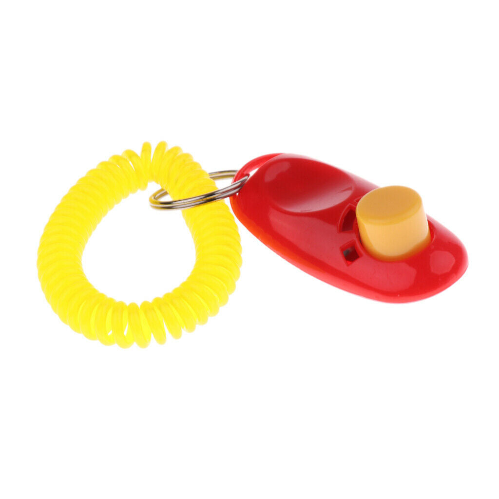 2 Pieces Easy Whistle Dog Puppy Pet Training Obedience Agility Keychain Red