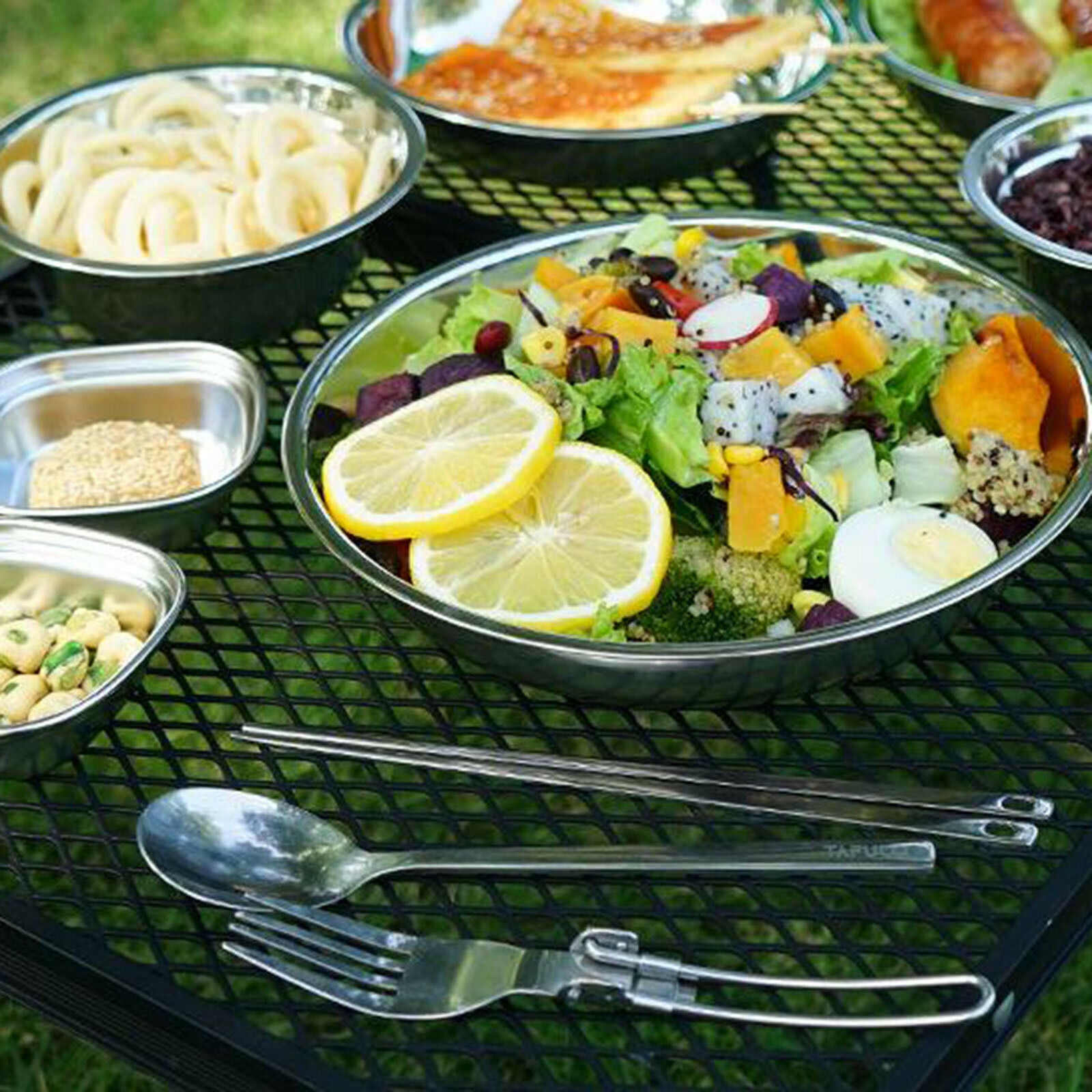 Camping Cookware Kit Portable Cooking Equipment Plate Set Outdoor Hiking Picnic