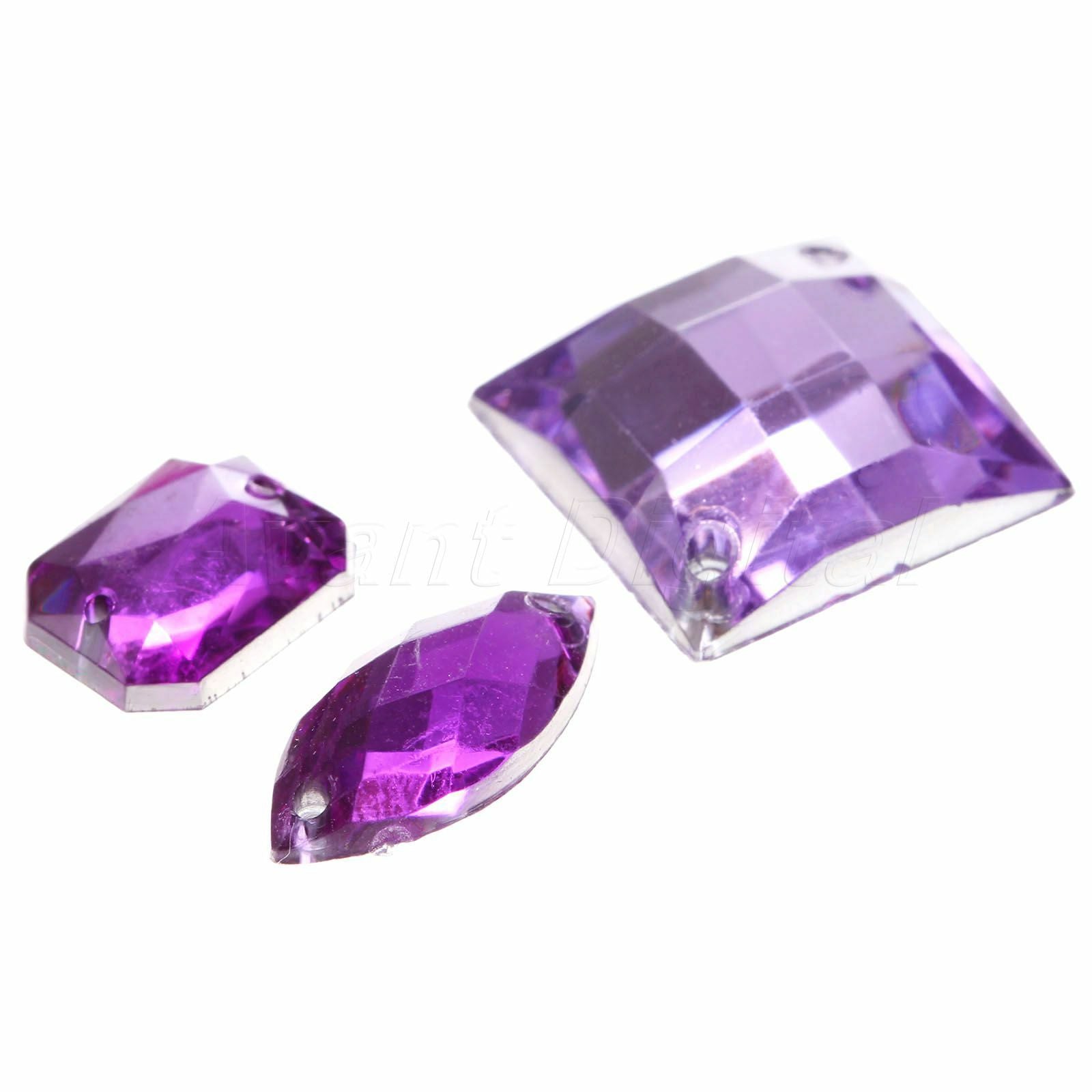 100pcs Sew On Crystal 6-25mm Rhinestone Teardrop AB Glass Sewing Gem Flatback