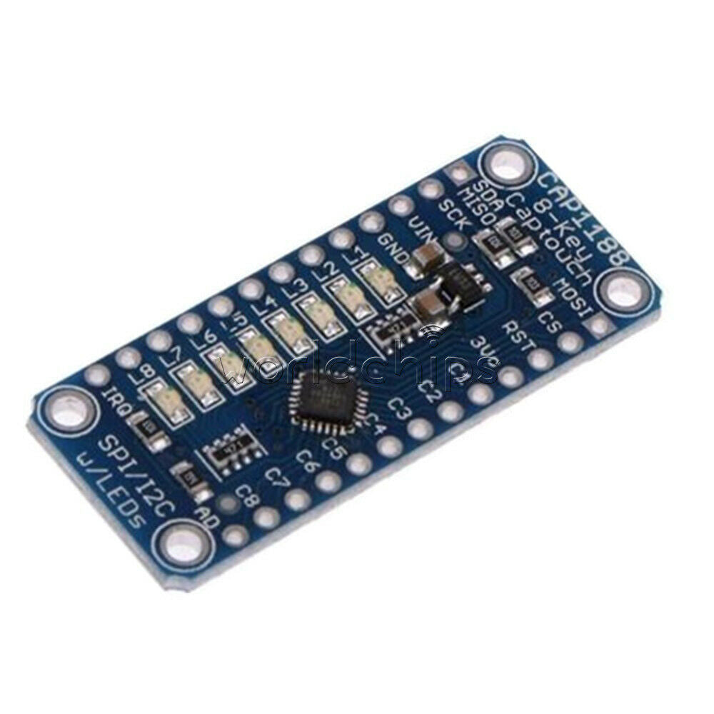 CAP1188 Module 8-Channel Capacitive Touch Sensor Breakout Board SPI I2C w/ LED