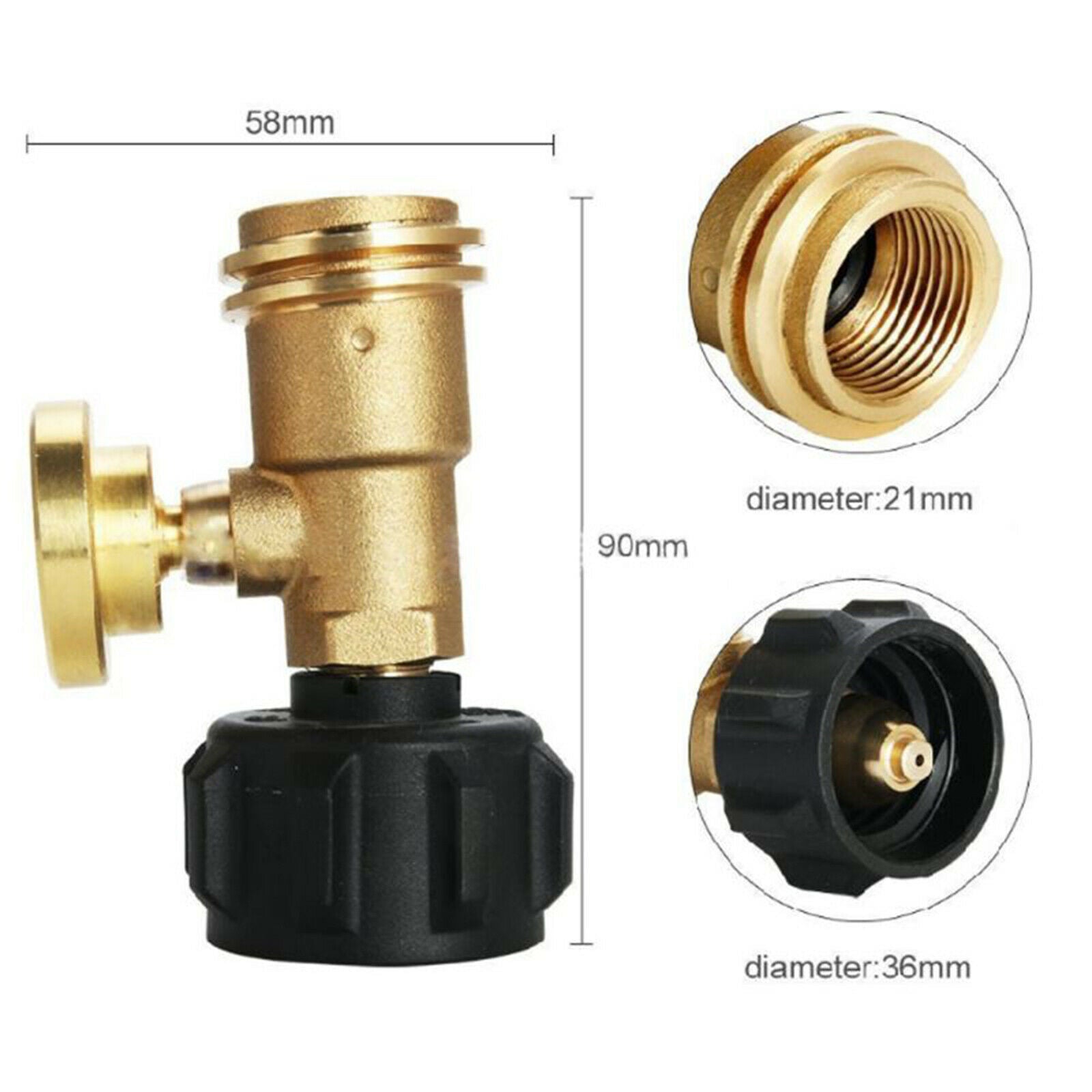 Universal Fit POL Propane Tank Adapter Propane Tank Gauge for BBQ Gas Grill