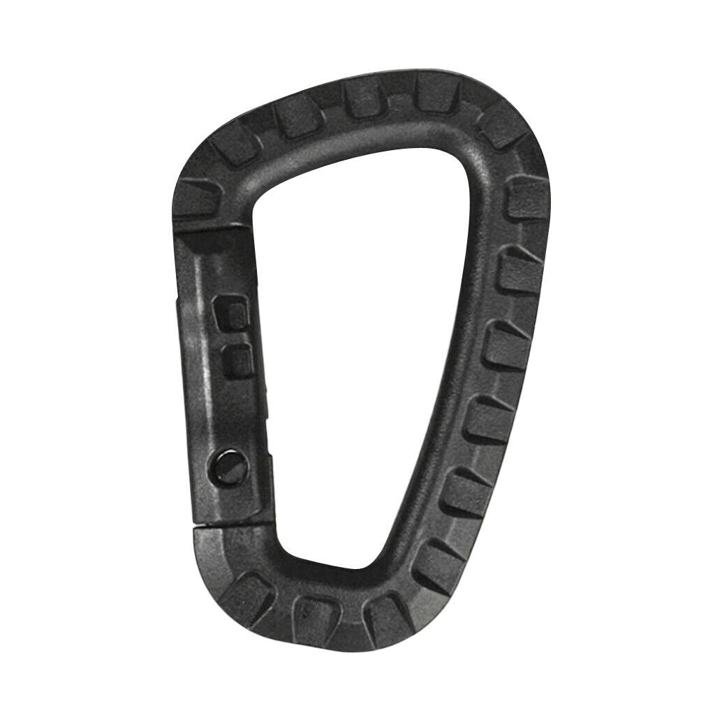 3 Pieces Carabiner Clip Keychain Outdoor Backpack Snap Hook - Black