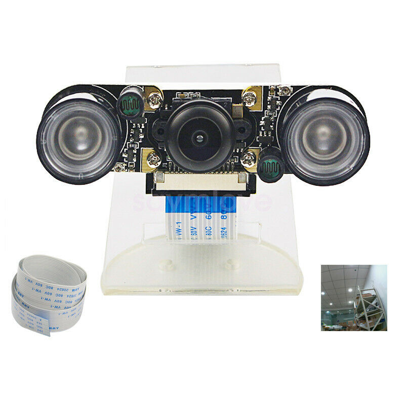 160Â° 5MP 1080P Night Camera +Infrared Light + Bracket For Raspberry Pi 3 B+ Zero