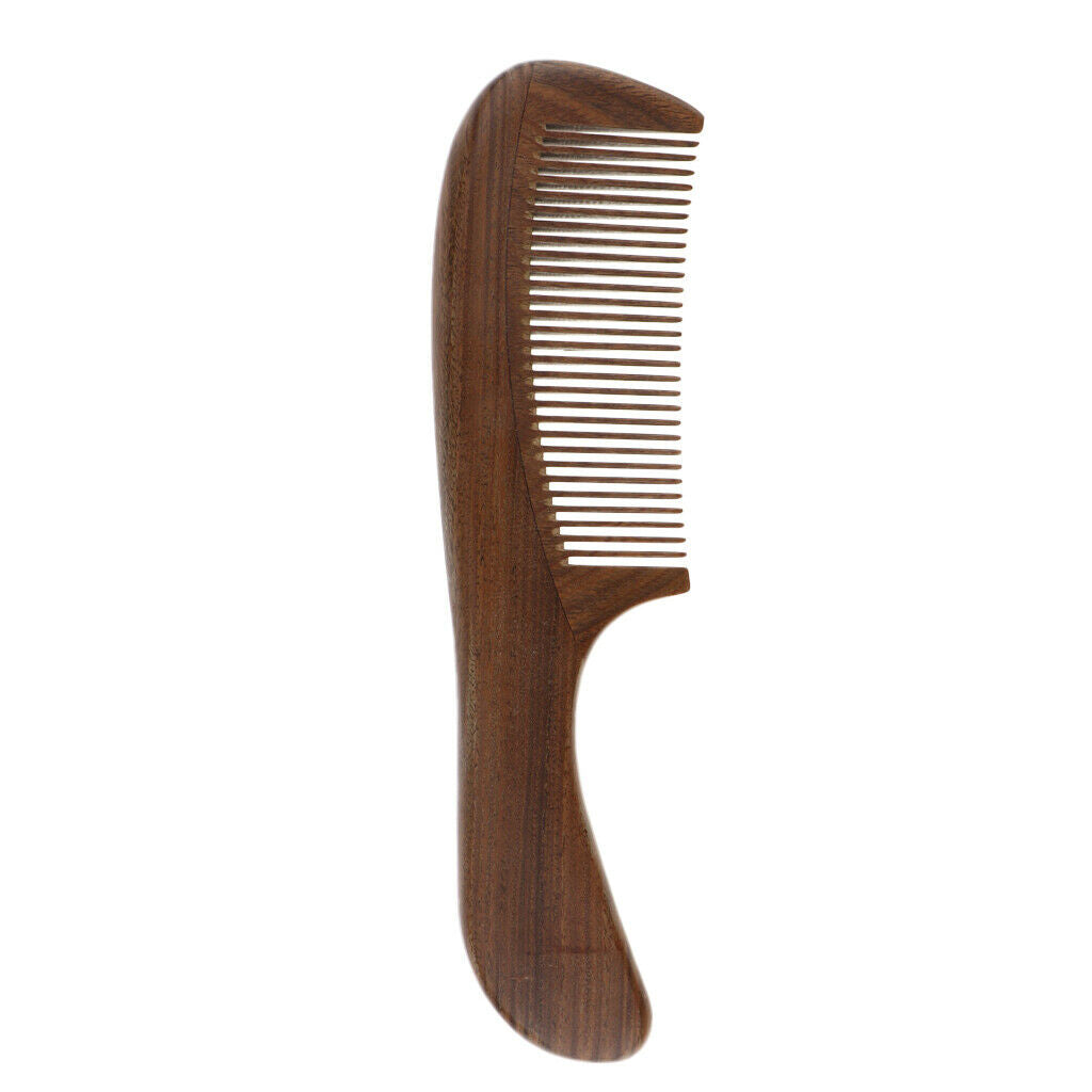 Handcraft Natural Sandalwood Long Fine Tooth De r Wood Comb Anti Static