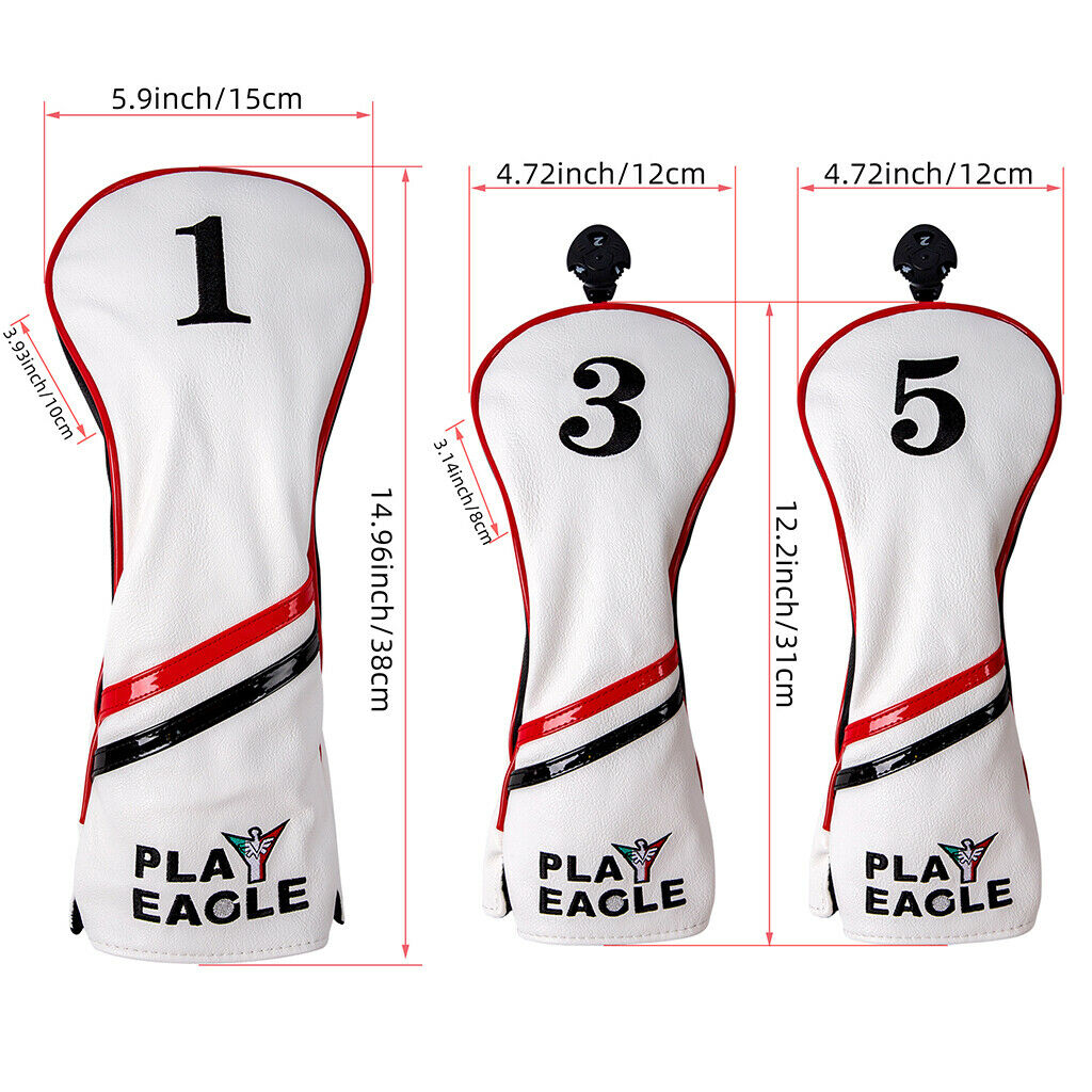 3PC Golf Headgear for Drivers Fairway Wood Embroidery Headgear