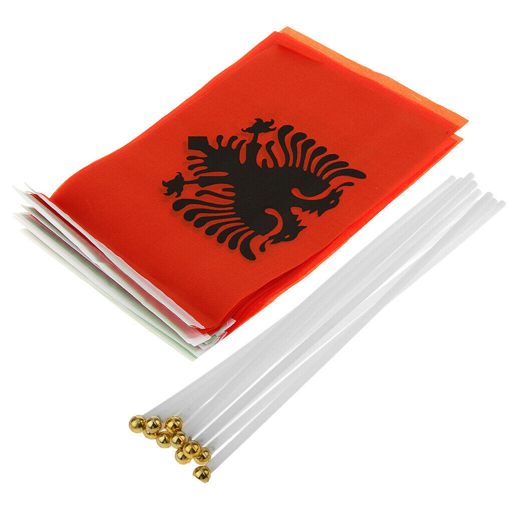Albania Hand Waving National Country Flag 14 x 21cm Pack of 12