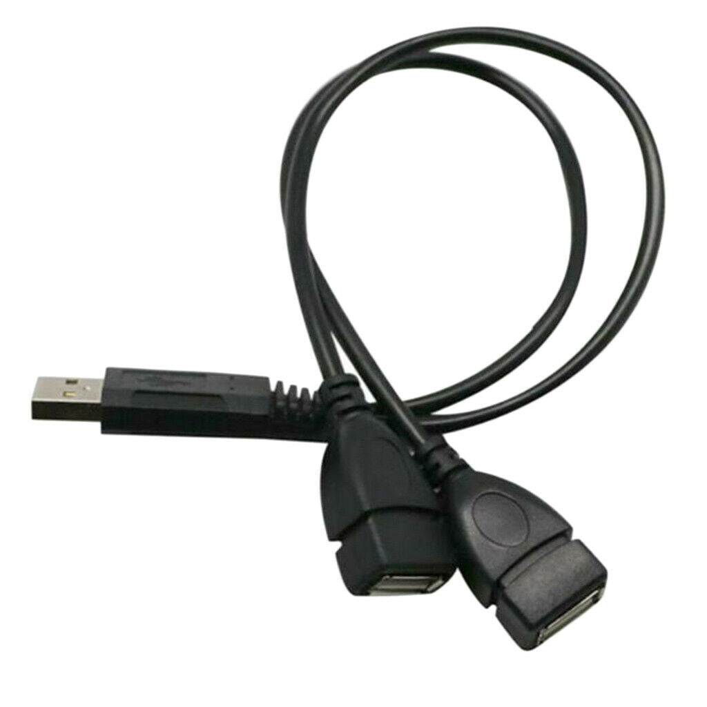 20CM USB 2.0 Dual Power Charge Cable USB Power Y Adapter Male To Female Cord