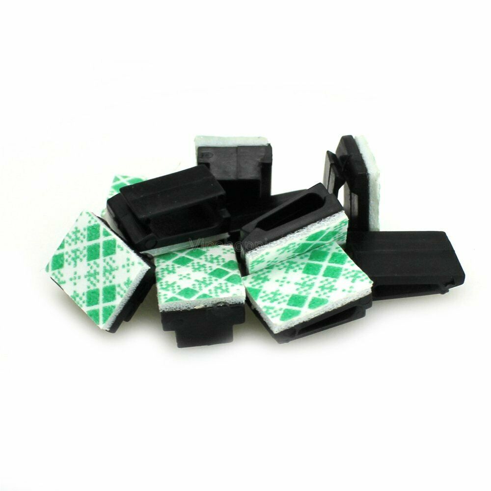 100pcs Adhesive Clamp Wire Cord Clip Cable Line Holder Tie Fixer Organizers