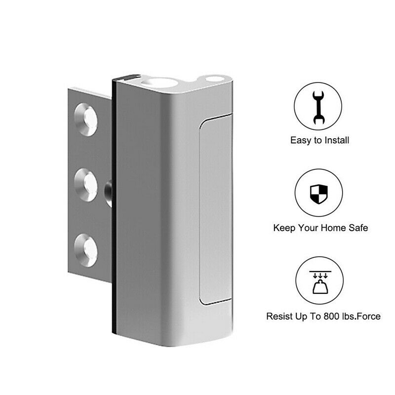 1Pcs Upgraded Security Defender Home Door Reinforcement Lock Withstand 800 LbsK3