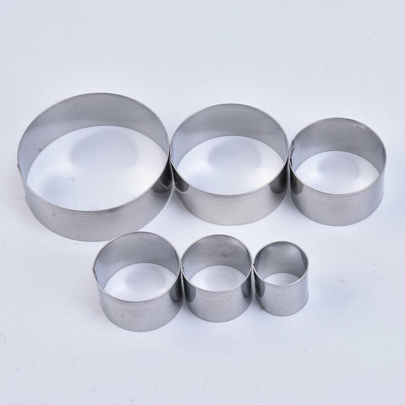 6pcs round Shape Mold Mousse Ring Mold Stainless Steel Cake Cutter Bake w.l8