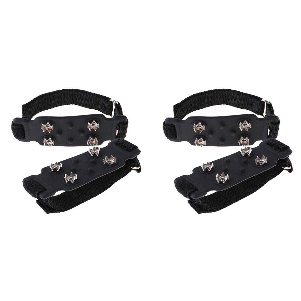 2pcs 4 Teeth Mountaineering Ice Climbing Crampons Cold Wear Resistance Climbing