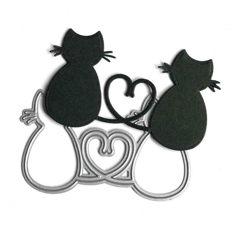 Heart Couple Cat Metal Cutting Dies Stencil Scrapbooking DIY Album Stamp Paper