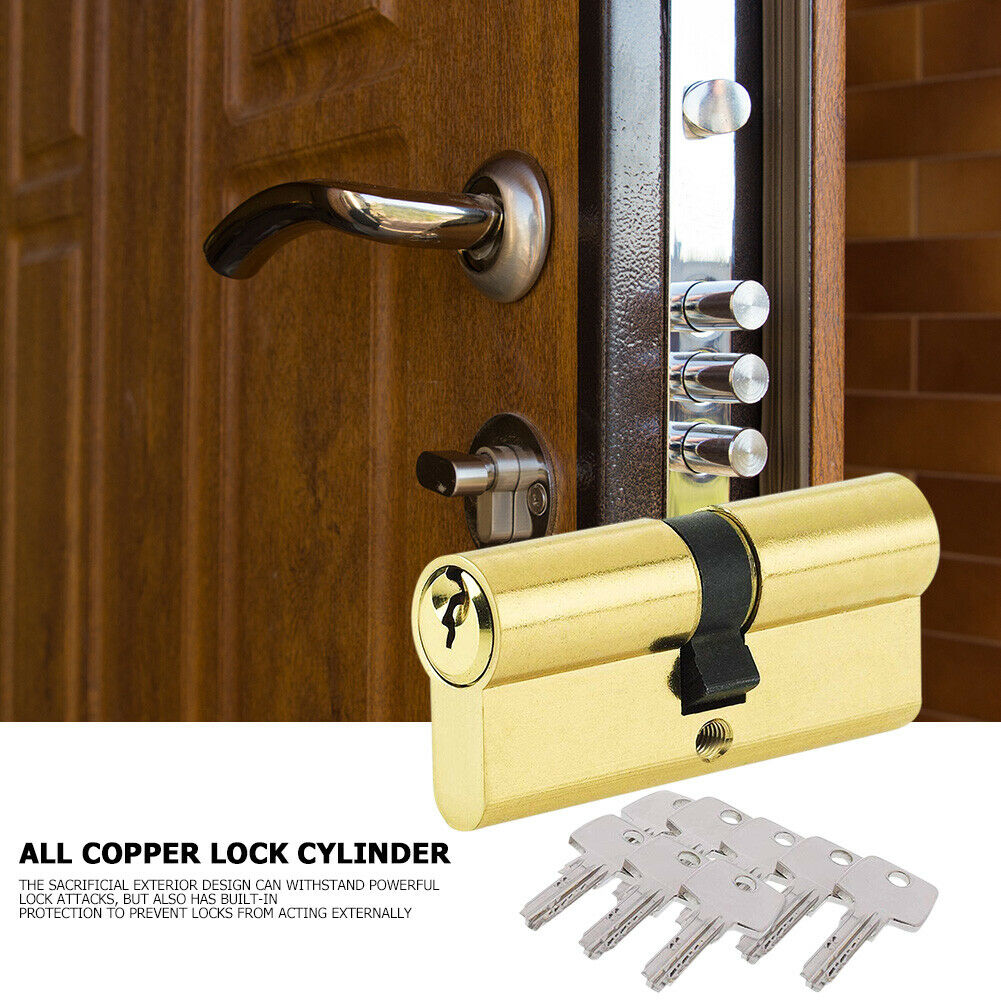 Anti-theft Door Key Security Copper Lock Cylinder Interior Brass Lock Core @