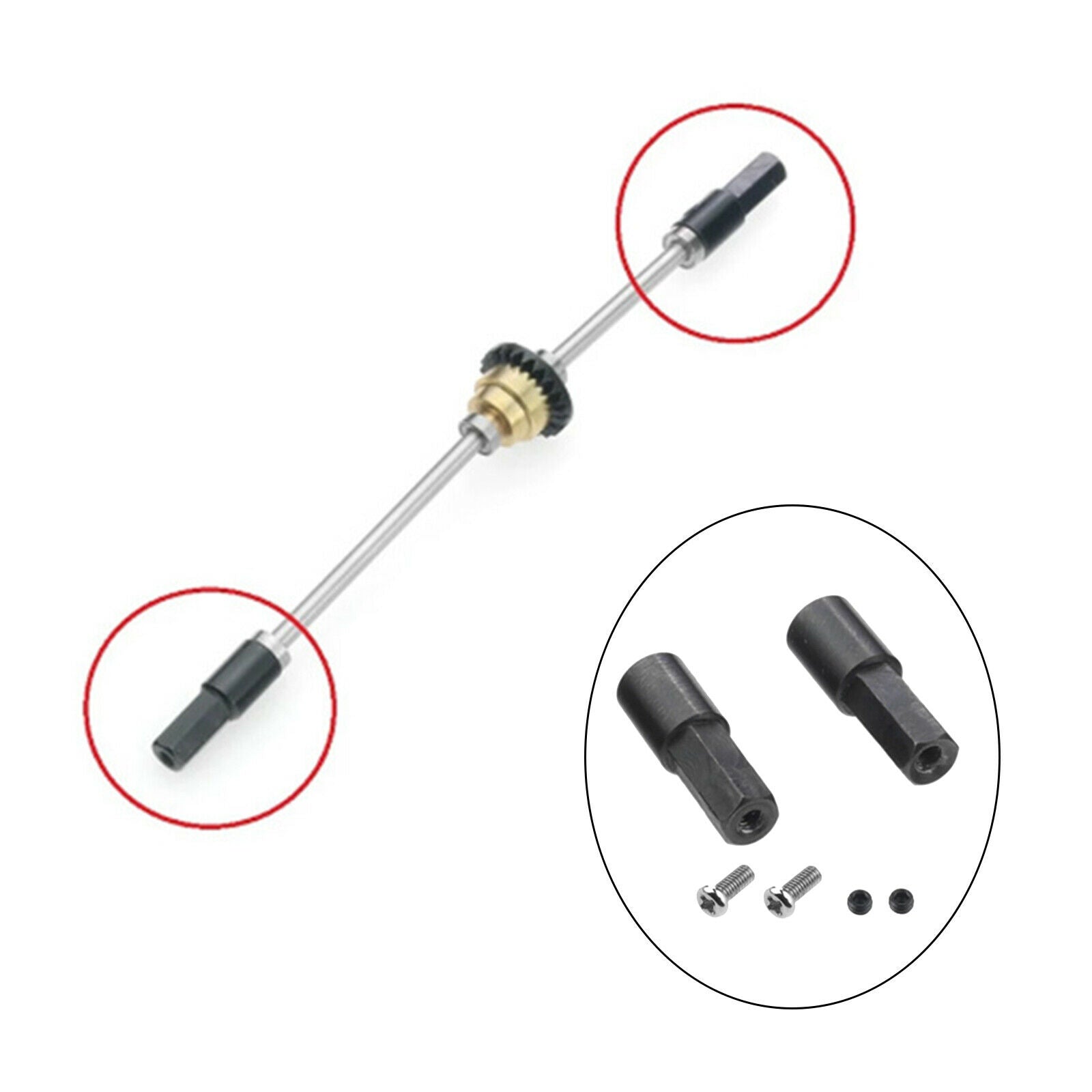2PCS Metal Wheel Axle Shaft Fit for WPL D12C14 C24 for JJRC Q61 Q62 RC Parts