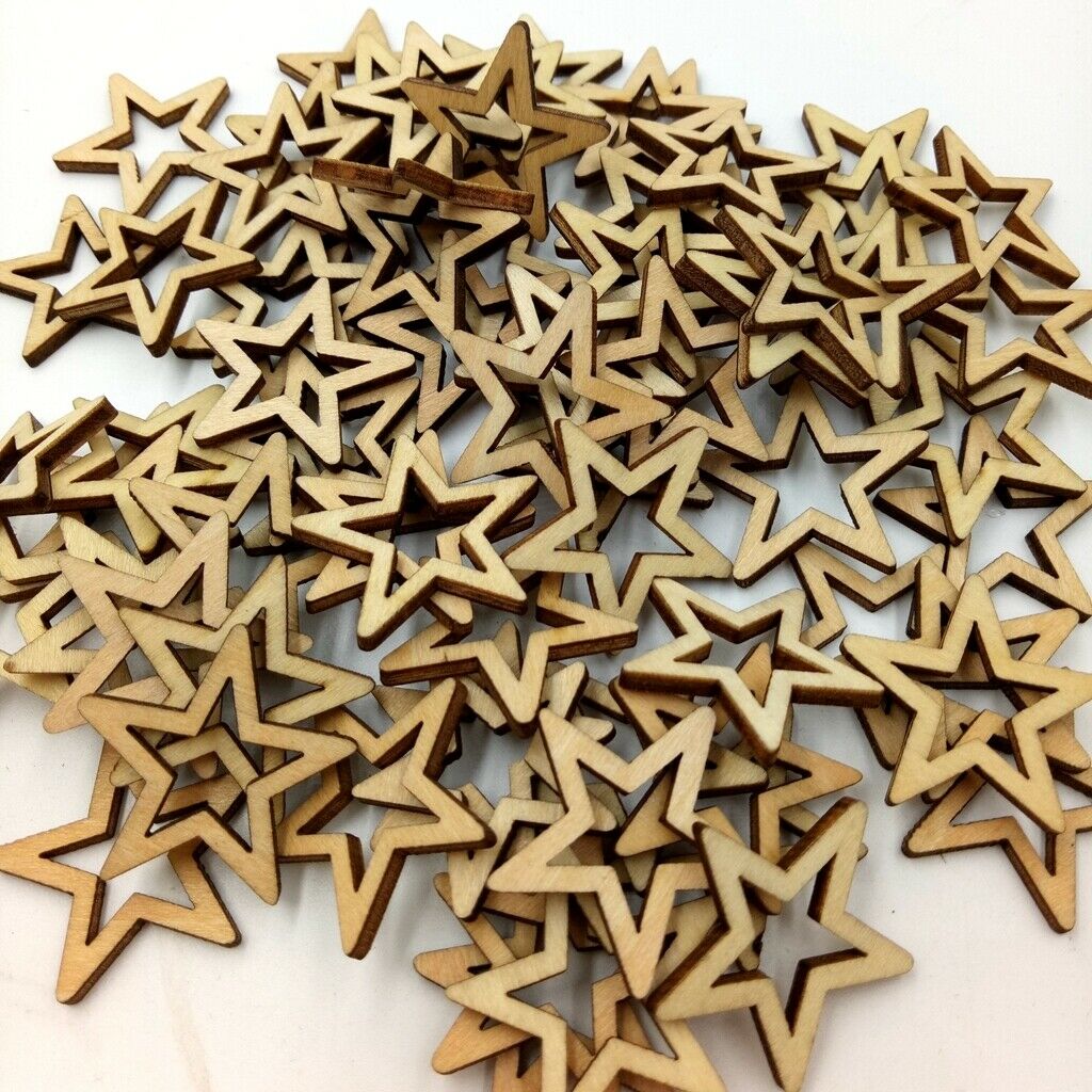 50x Natural Wood Shapes Blank Silces for Gift Tags Scrapbooking Home DEcors