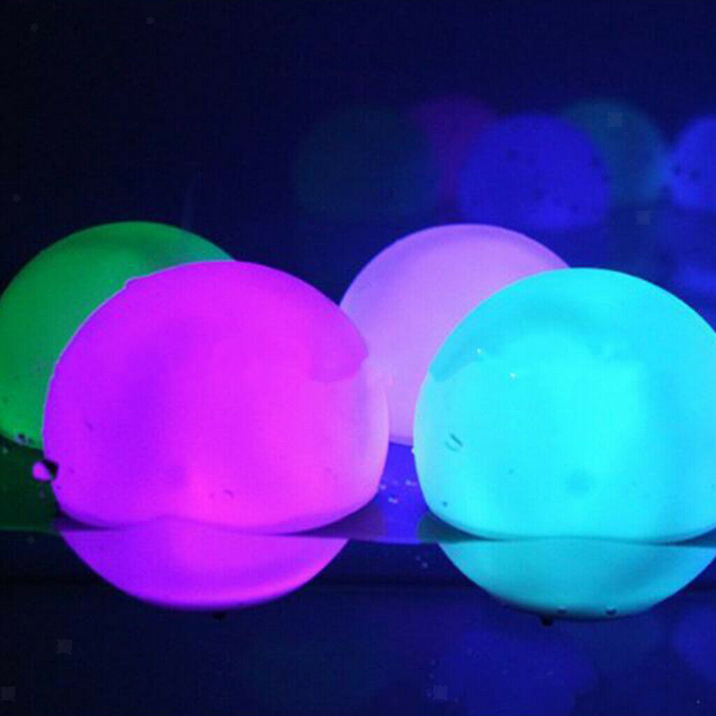 Inflatable Pool Floats Ball 16'' LED Beach Ball Glowing PVC Ball for Swimming