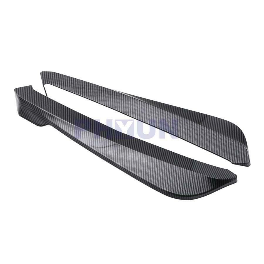 2x Carbon Fiber Look PP Car Rear Bumper Fin Canard Splitter Diffuser Spoiler Lip
