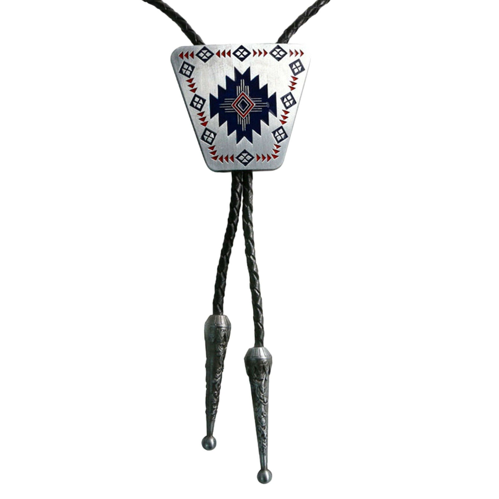 Retro Geometric  Western Cowboy Rodeo Bolo Tie Necktie Men Jewelry