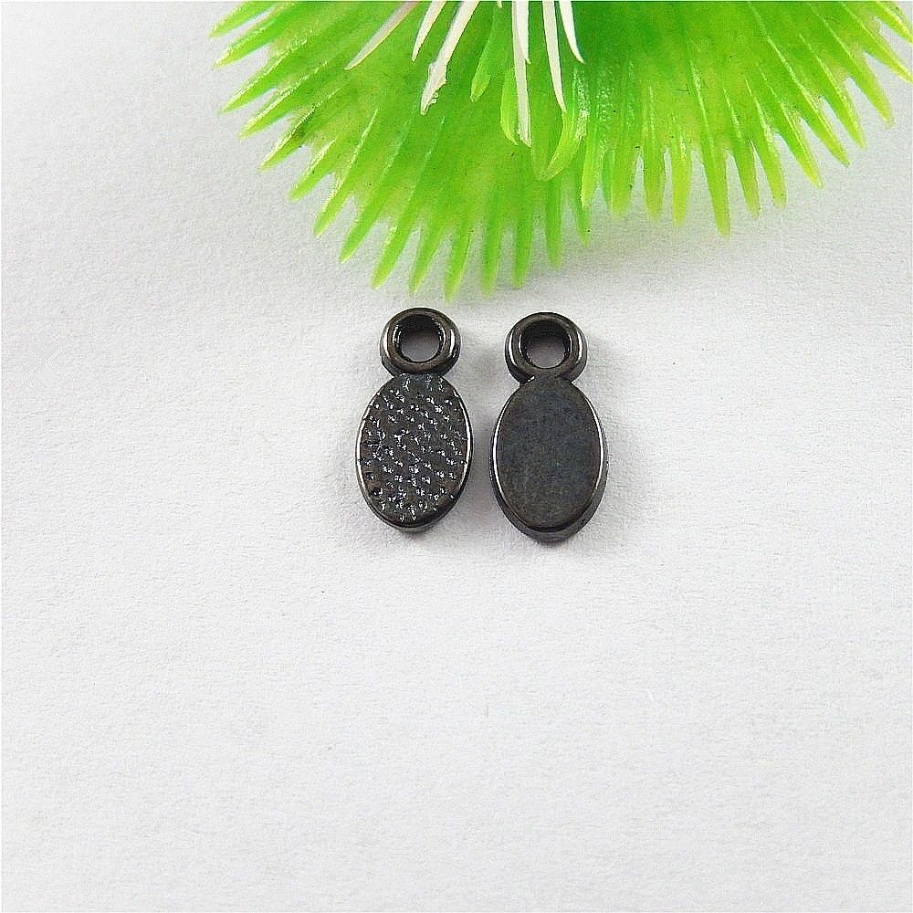 50 pcs Gun Black Alloy Oval Bails DIY Pendants Jewelry Making Findings 13x6x1mm