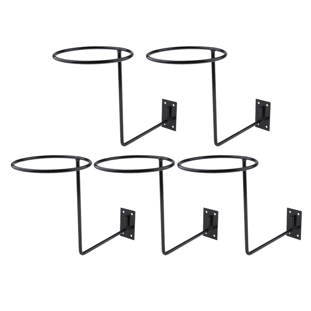 5 Pack Motorbike Accessories Part Steel Helmet Holder Rack Jacket Hook Black