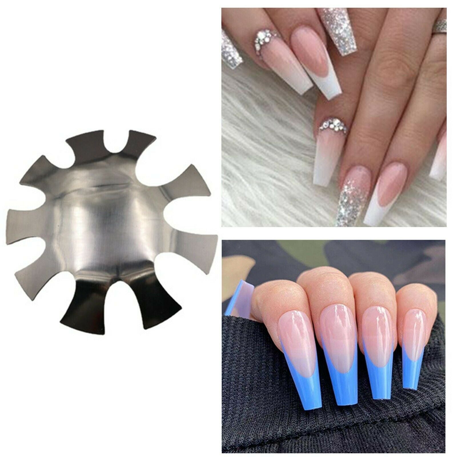 Waterproof Nail Cutter Plate French Manicure Nail Art Making Stainless Steel