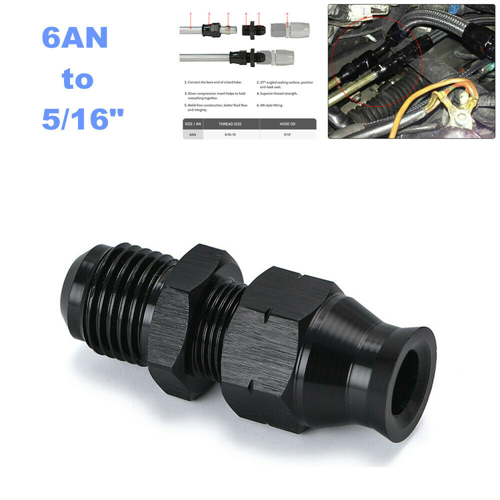 6AN to 5/16" 8mm Outer Fuel Adapter Fitting Quick Connect w/Thread Female 150psi