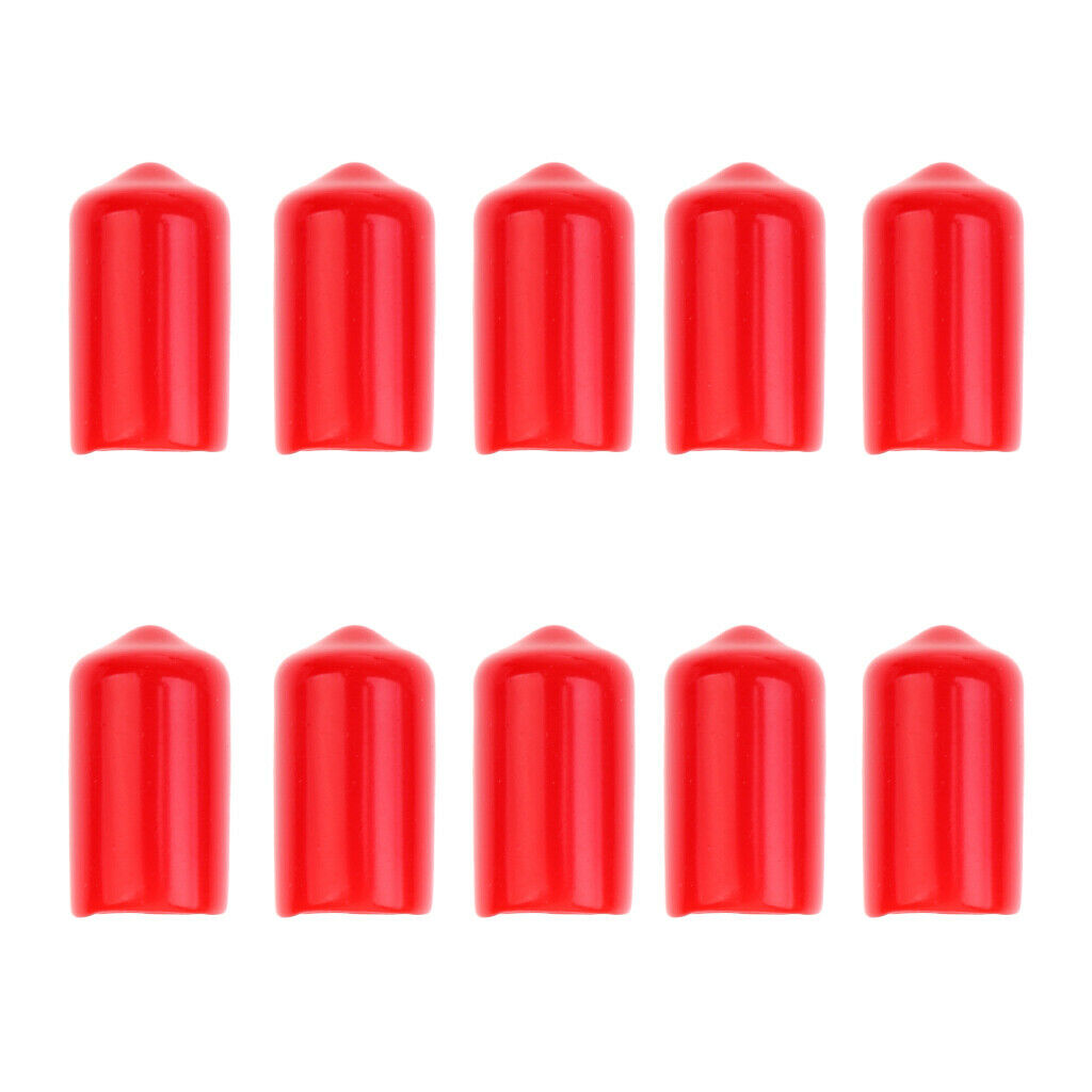 Pack of 10 protective rubber covers for Snooker Cue Stick Tips Red